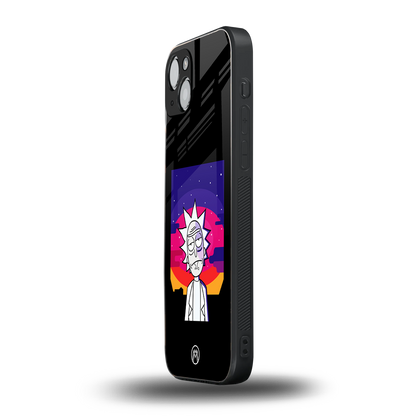 trippy rick sanchez back phone cover | glass case for iphone 15