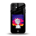 trippy rick sanchez back phone cover | glass case for iphone 16 plus