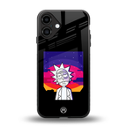 trippy rick sanchez back phone cover | glass case for iphone 16 plus