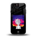 trippy rick sanchez back phone cover | glass case for iphone 16 pro max