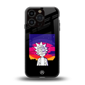 trippy rick sanchez back phone cover | glass case for iphone 16 pro