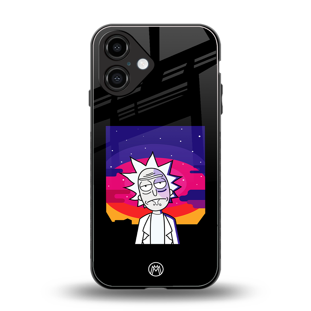 trippy rick sanchez back phone cover | glass case for iphone 16