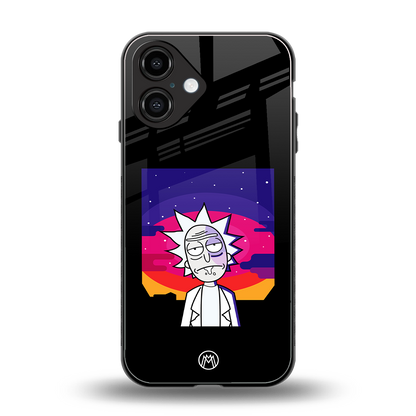 trippy rick sanchez back phone cover | glass case for iphone 16