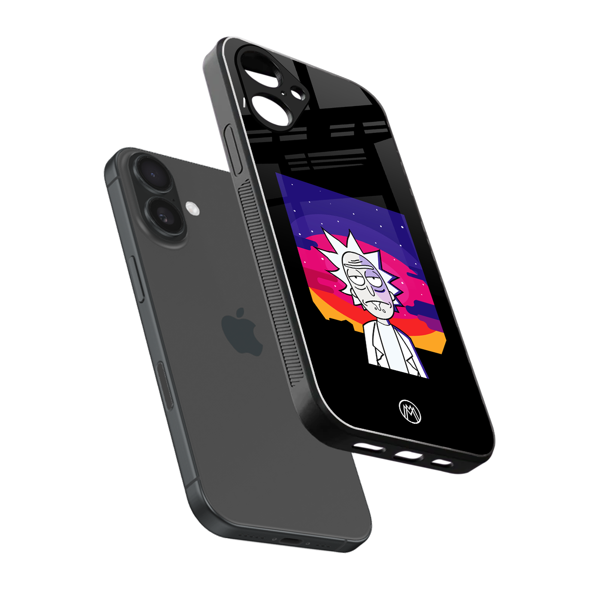 trippy rick sanchez back phone cover | glass case for iphone 16