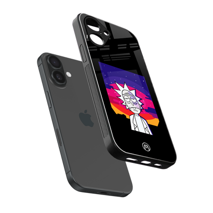 trippy rick sanchez back phone cover | glass case for iphone 16