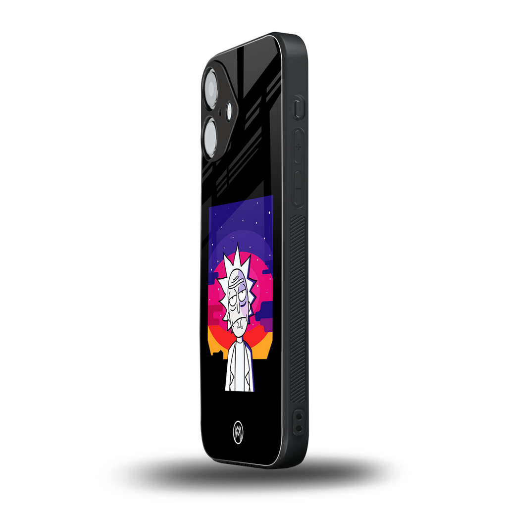 trippy rick sanchez back phone cover | glass case for iphone 16