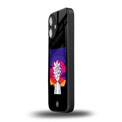 trippy rick sanchez back phone cover | glass case for iphone 16