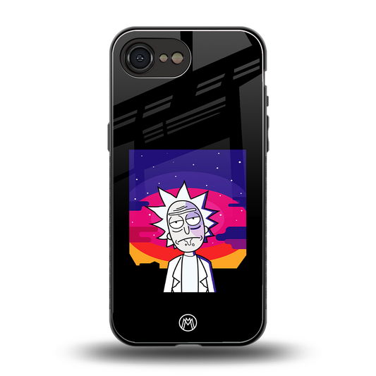 trippy rick sanchez back phone cover | glass case for iphone 16e