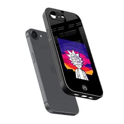 trippy rick sanchez back phone cover | glass case for iphone 16e