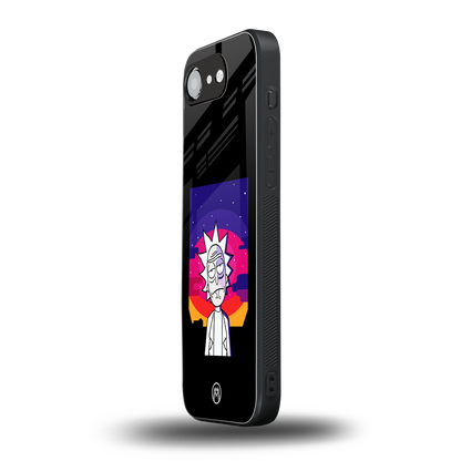trippy rick sanchez back phone cover | glass case for iphone 16e
