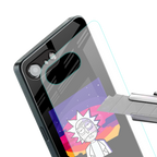 trippy rick sanchez back phone cover | glass case for iphone 16e