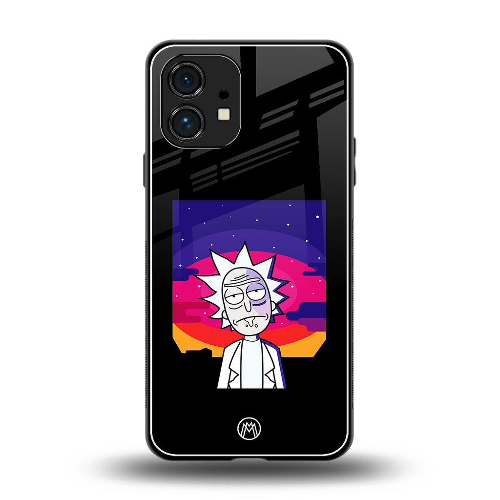 trippy rick sanchez back phone cover | glass case for nothing phone 1