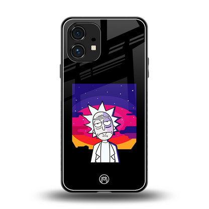 trippy rick sanchez back phone cover | glass case for nothing phone 1