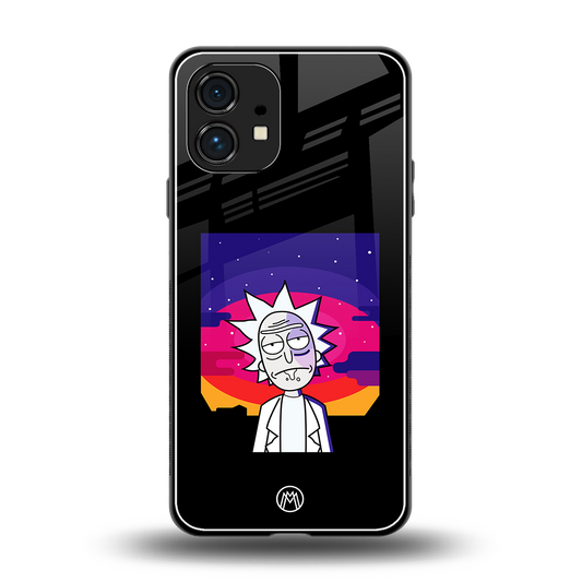 trippy rick sanchez back phone cover | glass case for nothing phone 1