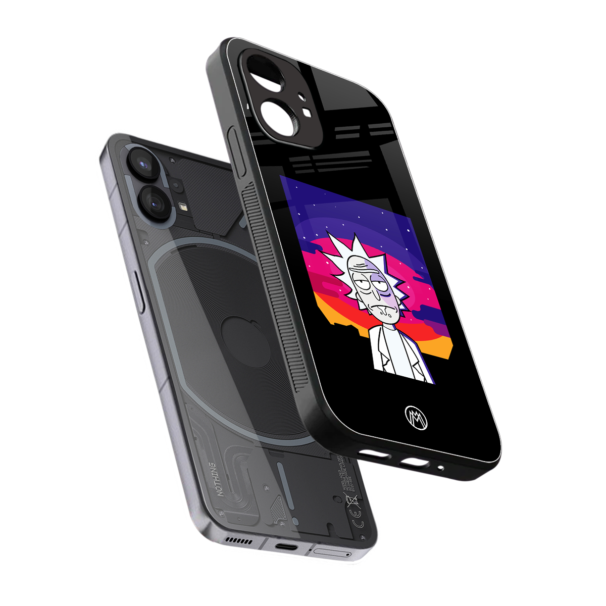 trippy rick sanchez back phone cover | glass case for nothing phone 1