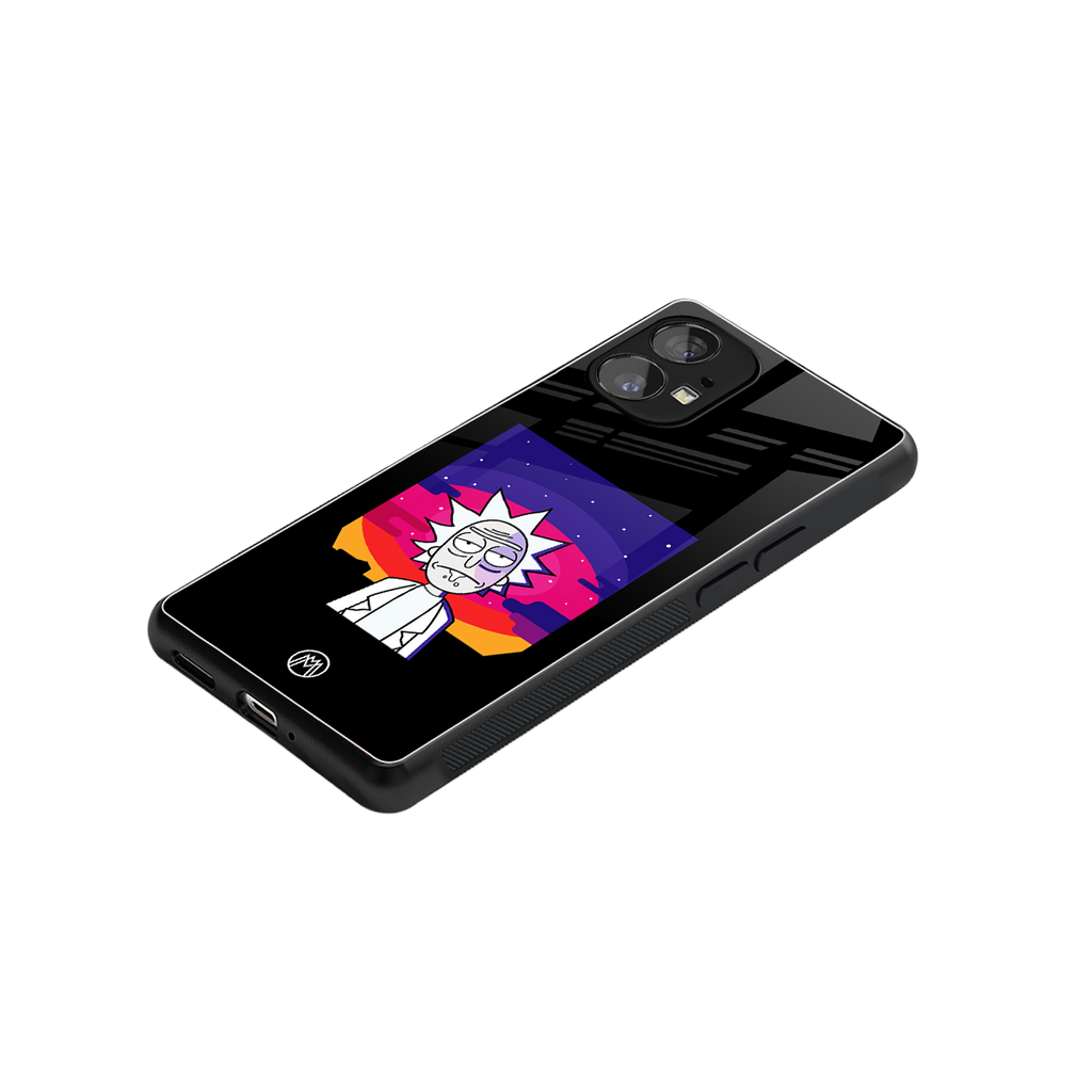 trippy rick sanchez back phone cover | glass case for nothing phone 1
