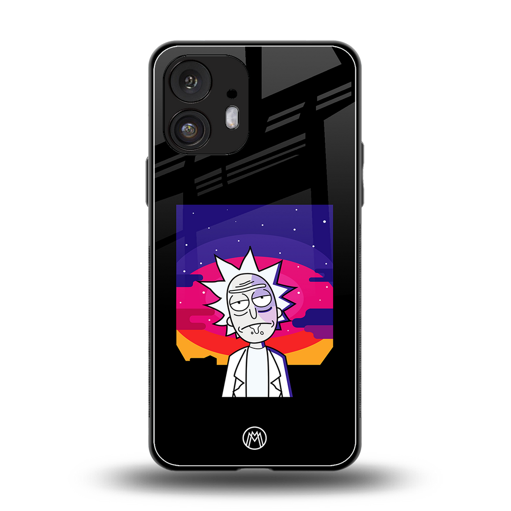 trippy rick sanchez back phone cover | glass case for nothing phone 2