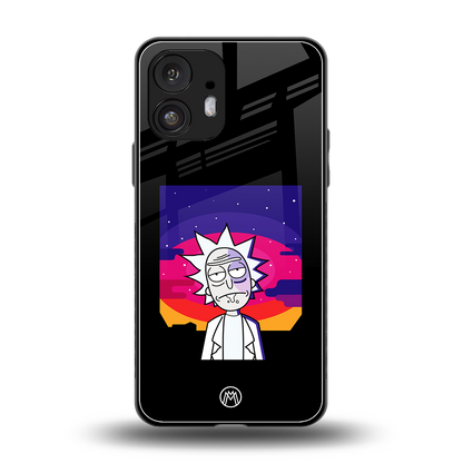 trippy rick sanchez back phone cover | glass case for nothing phone 2