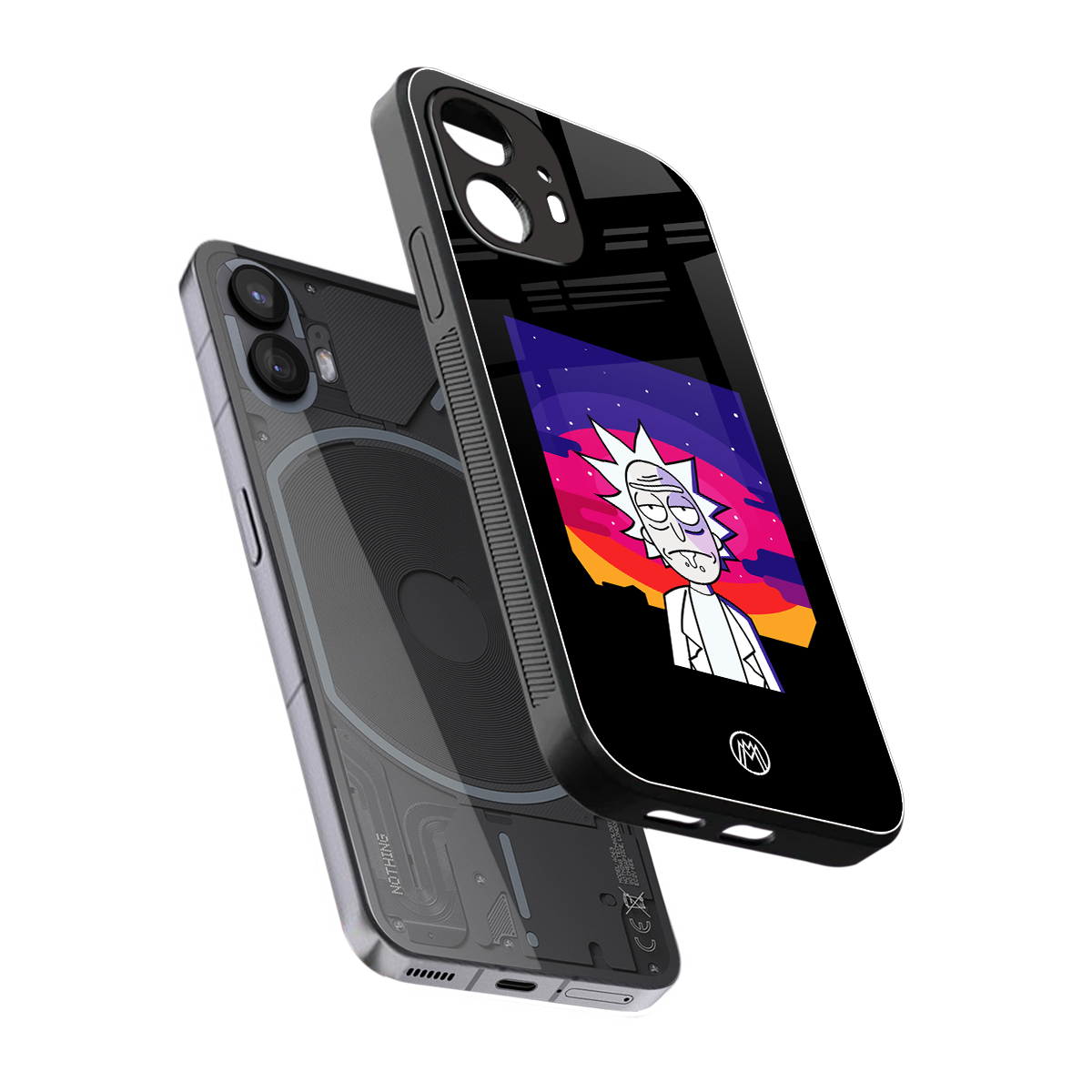 trippy rick sanchez back phone cover | glass case for nothing phone 2