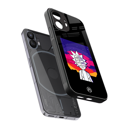 trippy rick sanchez back phone cover | glass case for nothing phone 2