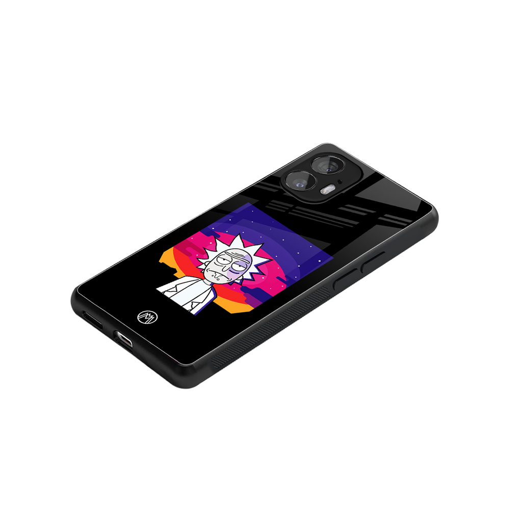 trippy rick sanchez back phone cover | glass case for nothing phone 2