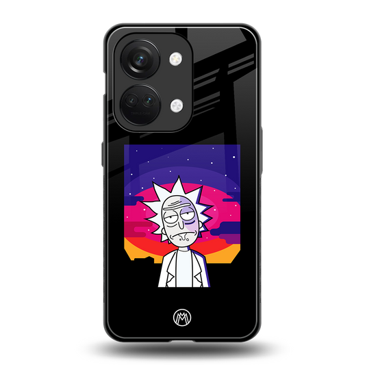 trippy rick sanchez back phone cover | glass case for oneplus nord 3
