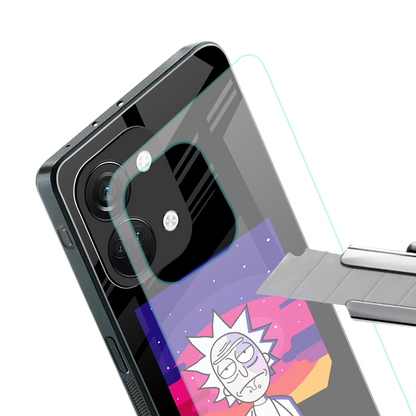 trippy rick sanchez back phone cover | glass case for oneplus nord 3