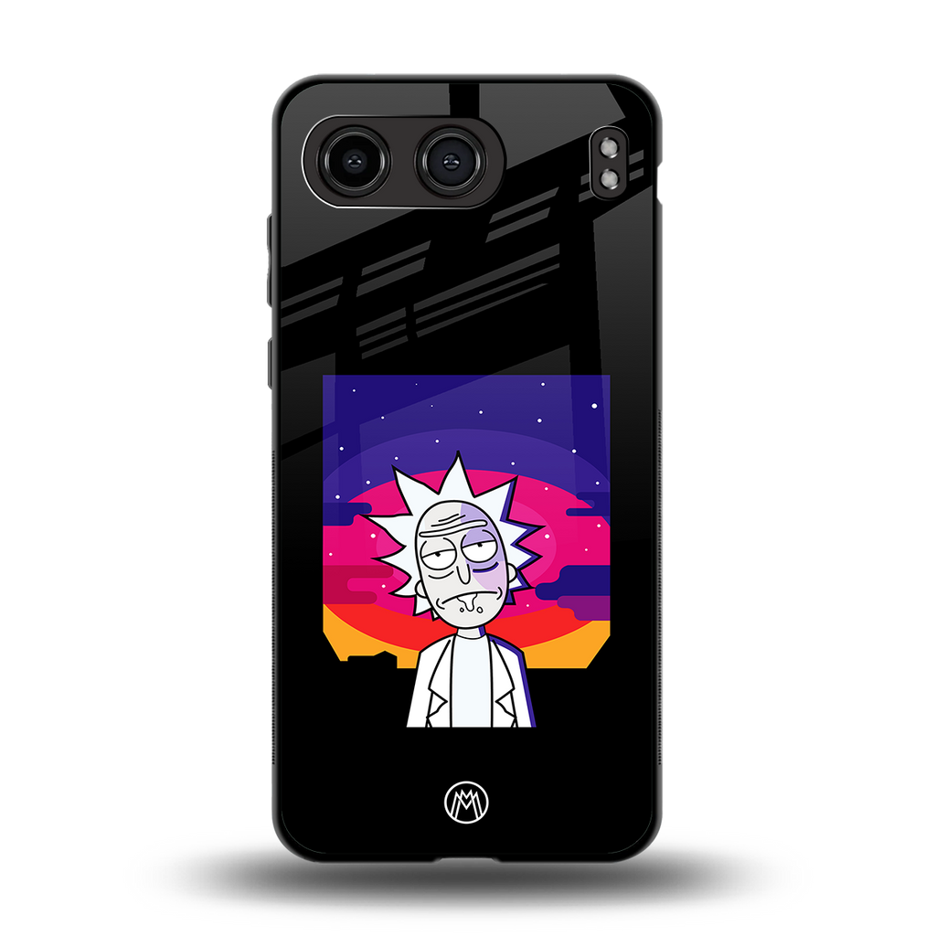 trippy rick sanchez back phone cover | glass case for oneplus nord 4