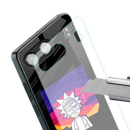 trippy rick sanchez back phone cover | glass case for oneplus nord 4