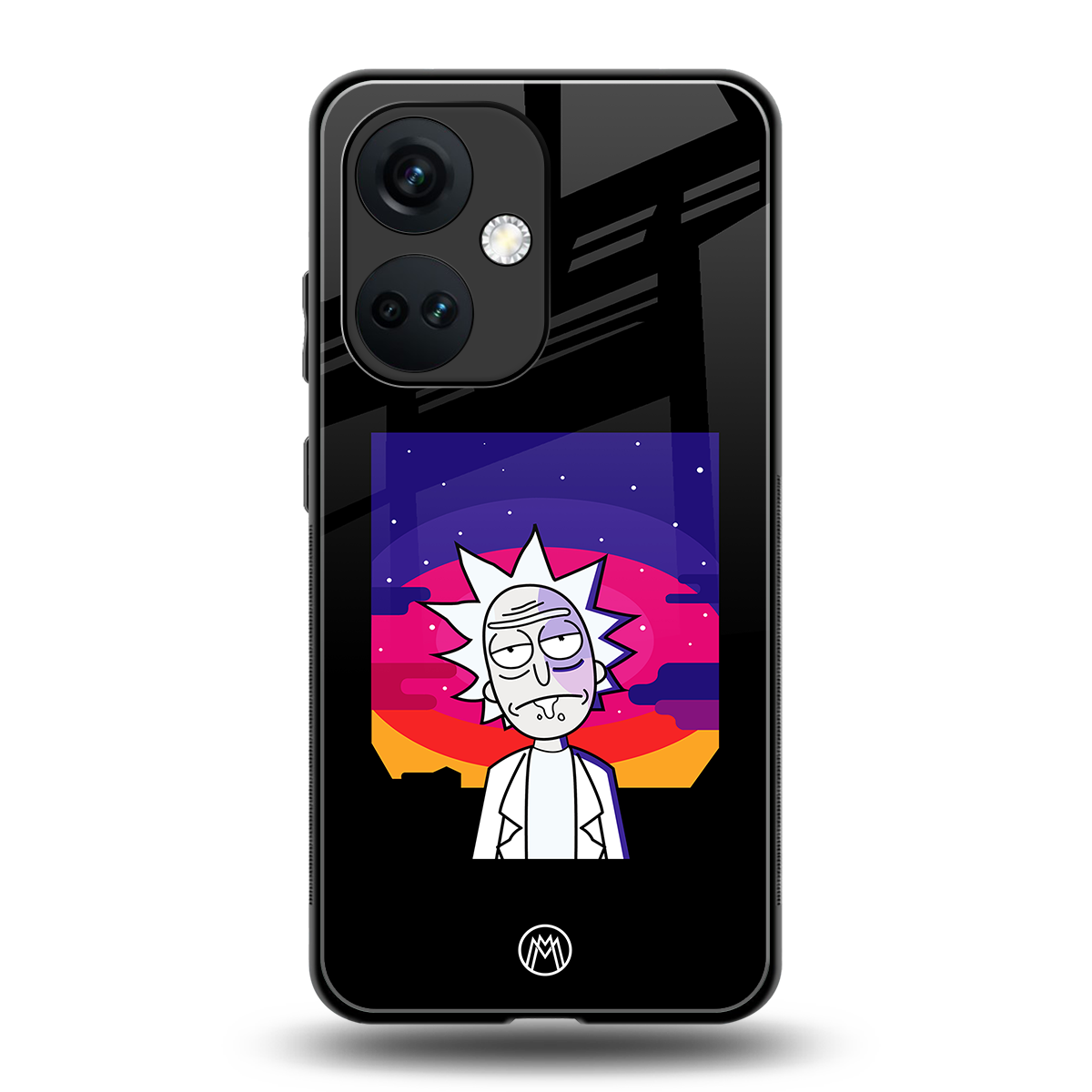 trippy rick sanchez back phone cover | glass case for oneplus nord ce 3