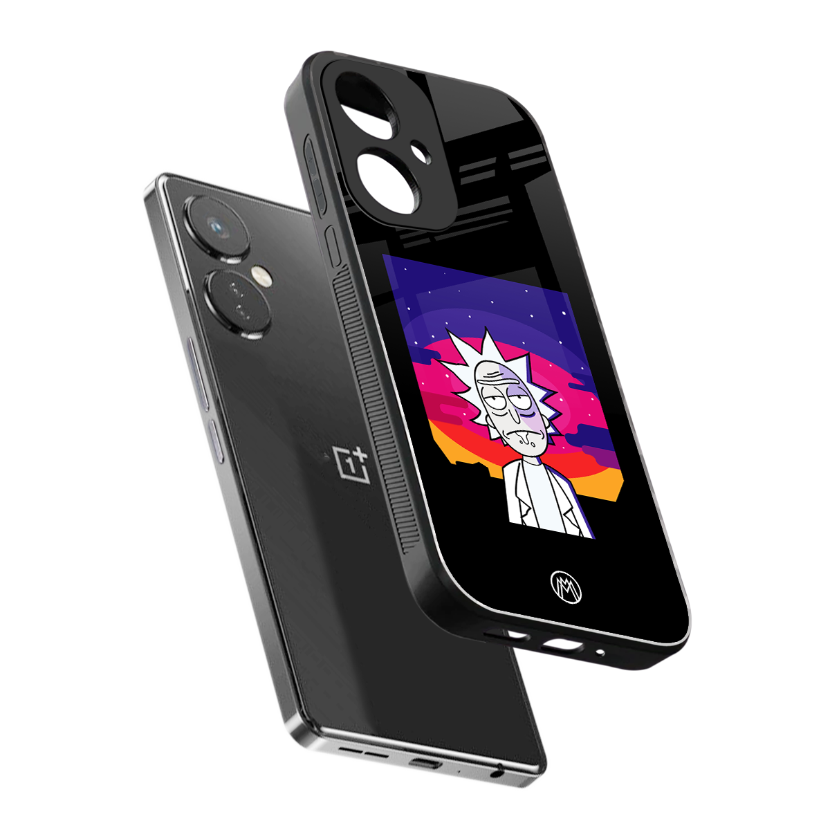 trippy rick sanchez back phone cover | glass case for oneplus nord ce 3