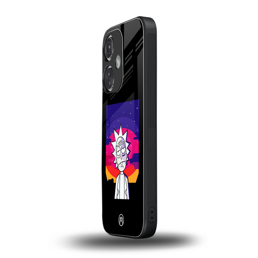 trippy rick sanchez back phone cover | glass case for oneplus nord ce 3