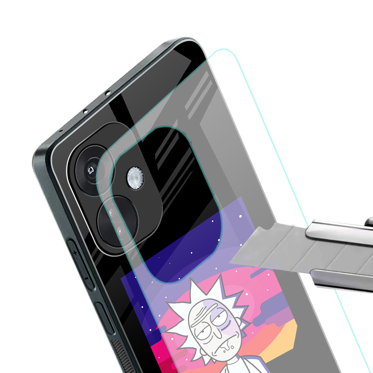 trippy rick sanchez back phone cover | glass case for oneplus nord ce 3