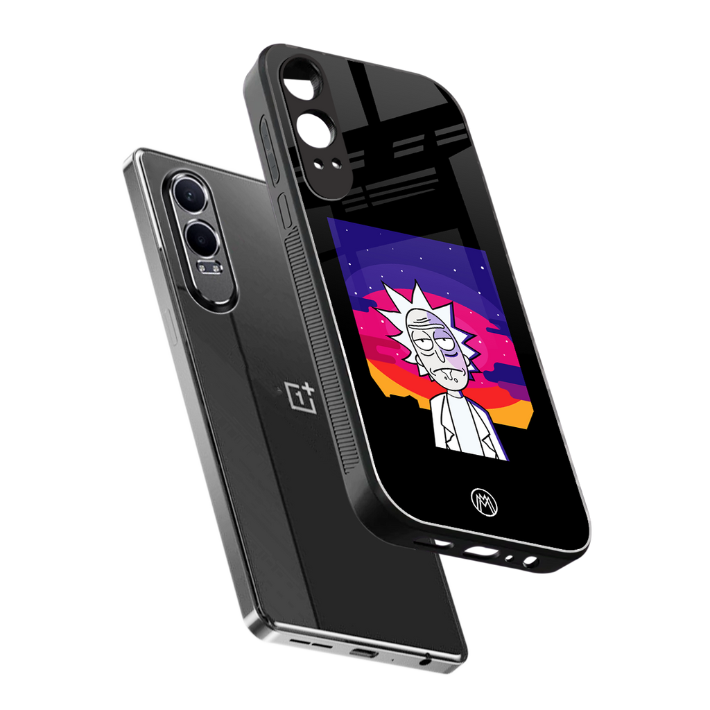 trippy rick sanchez back phone cover | glass case for oneplus nord ce 4 lite