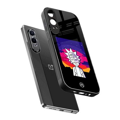 trippy rick sanchez back phone cover | glass case for oneplus nord ce 4 lite