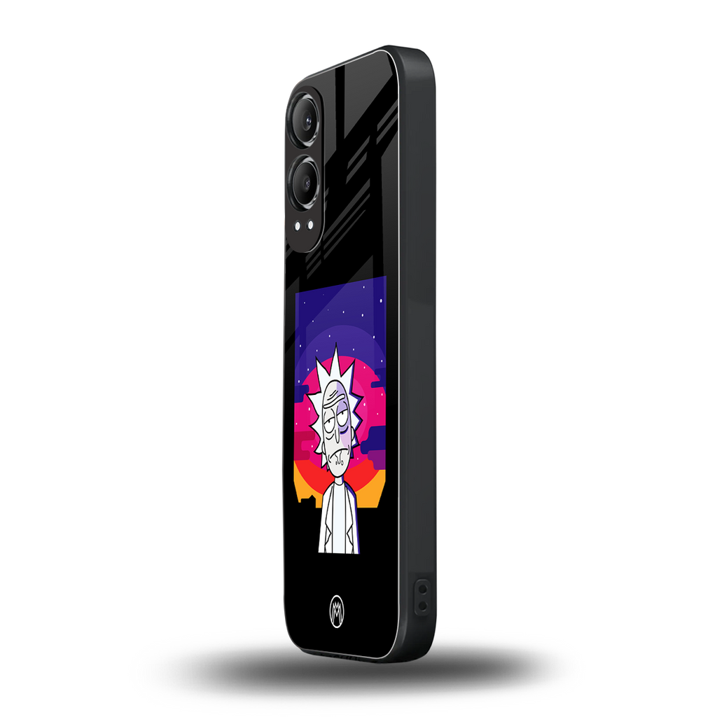 trippy rick sanchez back phone cover | glass case for oneplus nord ce 4 lite