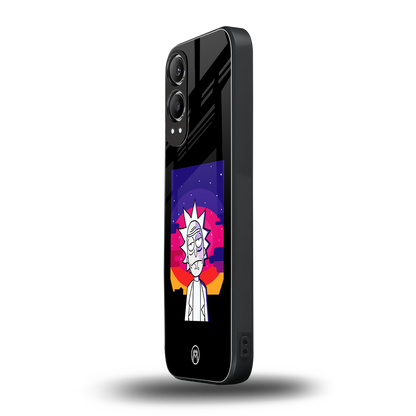 trippy rick sanchez back phone cover | glass case for oneplus nord ce 4 lite