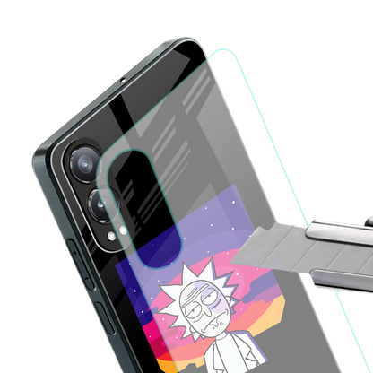 trippy rick sanchez back phone cover | glass case for oneplus nord ce 4 lite