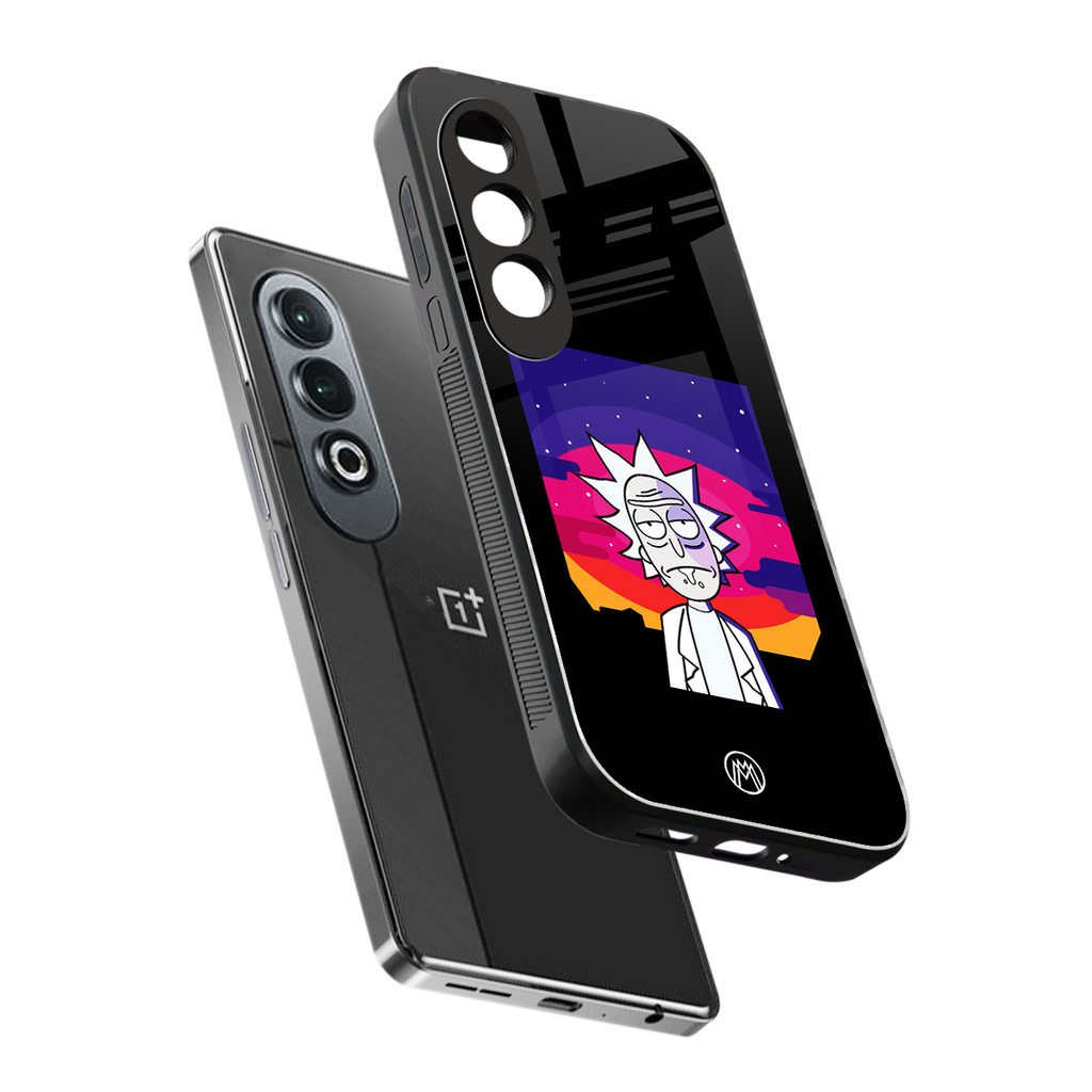 trippy rick sanchez back phone cover | glass case for oneplus nord ce 4