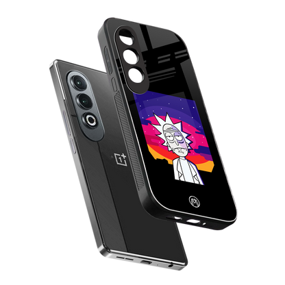 trippy rick sanchez back phone cover | glass case for oneplus nord ce 4