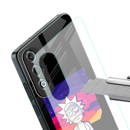 trippy rick sanchez back phone cover | glass case for oneplus nord ce 4