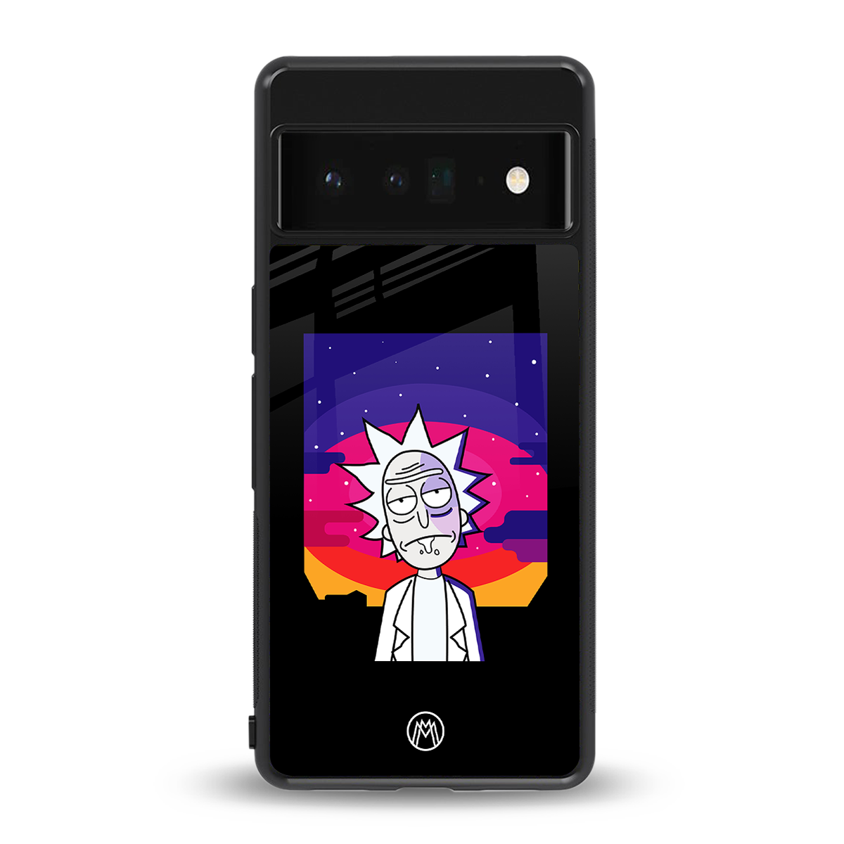 trippy rick sanchez back phone cover | glass case for google pixel 6 pro