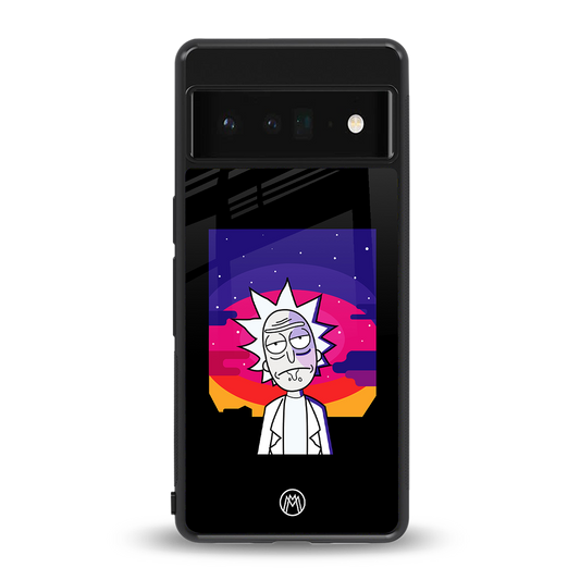trippy rick sanchez back phone cover | glass case for google pixel 6 pro