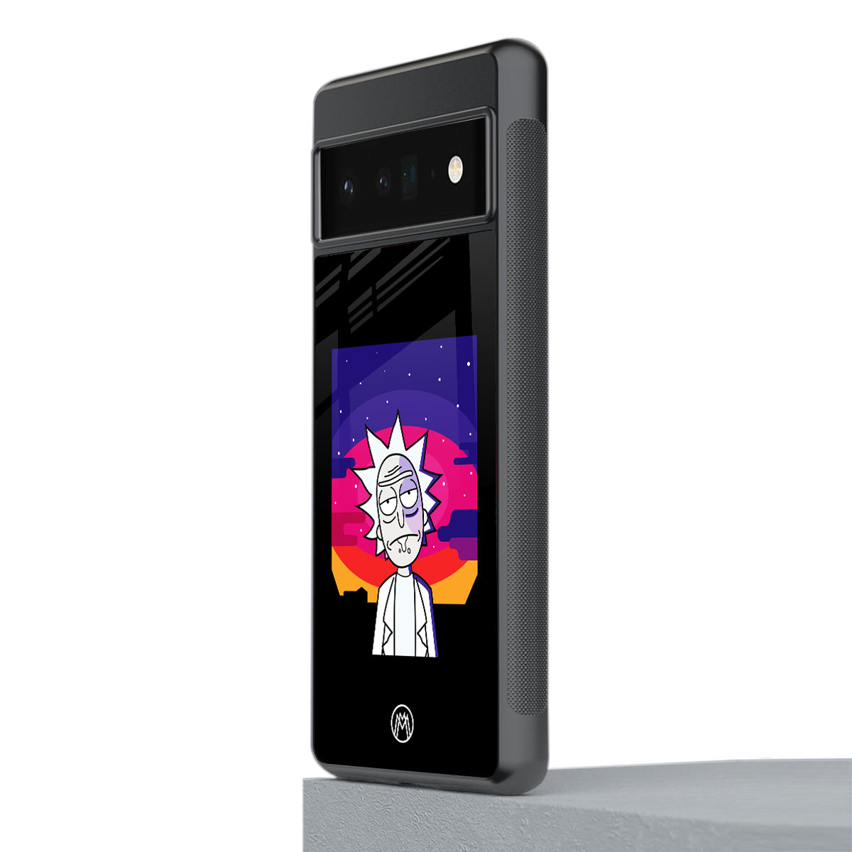 trippy rick sanchez back phone cover | glass case for google pixel 6 pro