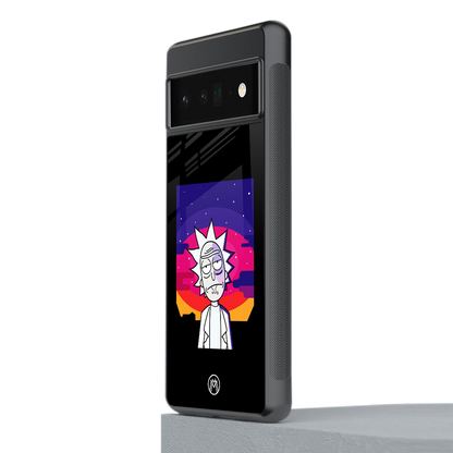 trippy rick sanchez back phone cover | glass case for google pixel 6 pro