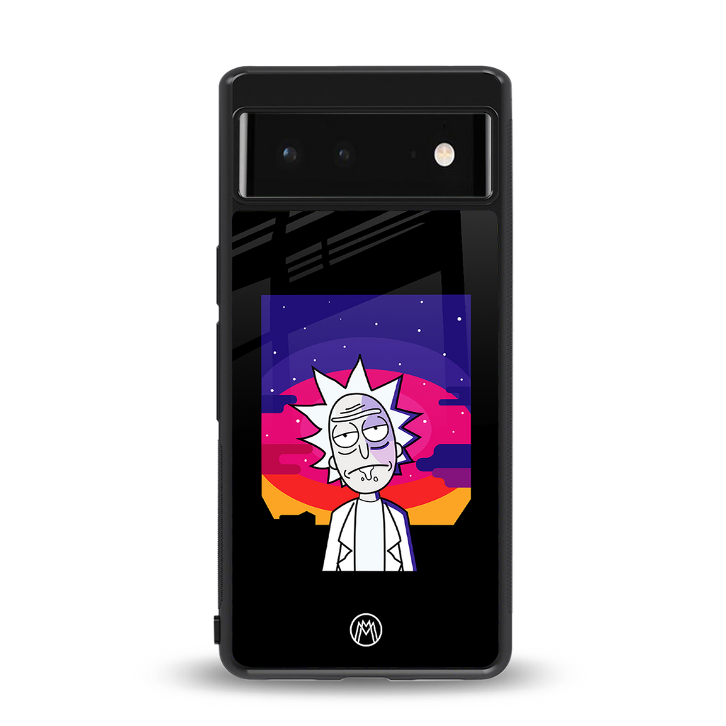 trippy rick sanchez back phone cover | glass case for google pixel 6