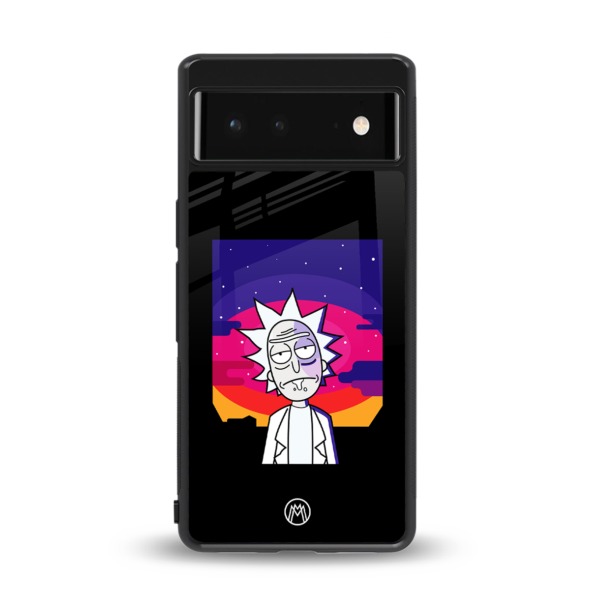 trippy rick sanchez back phone cover | glass case for google pixel 6