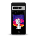 trippy rick sanchez back phone cover | glass case for google pixel 7 pro