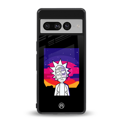 trippy rick sanchez back phone cover | glass case for google pixel 7 pro