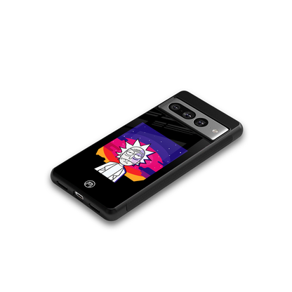 trippy rick sanchez back phone cover | glass case for google pixel 7 pro